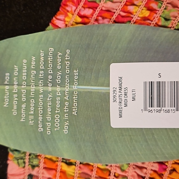 💕FARM RIO💕 Mixed Fruits Paradise Midi Dress ~ Small S NWT - Picture 16 of 16